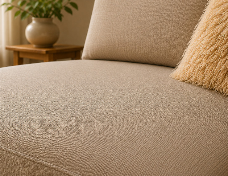 Clean sofa upholstery after pet hair removal